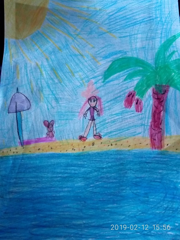 Детский рисунок - летний денек