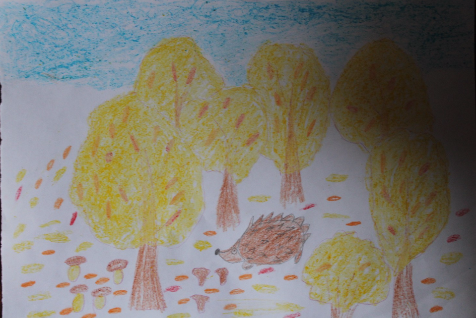 Детский рисунок - Осенний листопад