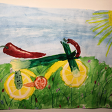 Рисунок "Витаминный велосипед" на конкурс "Конкурс творческого рисунка “Свободная тема-2019”"