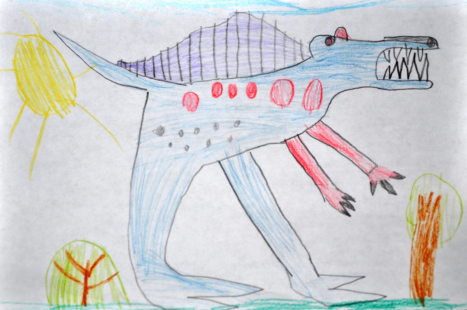 Спинозавр детский рисунок