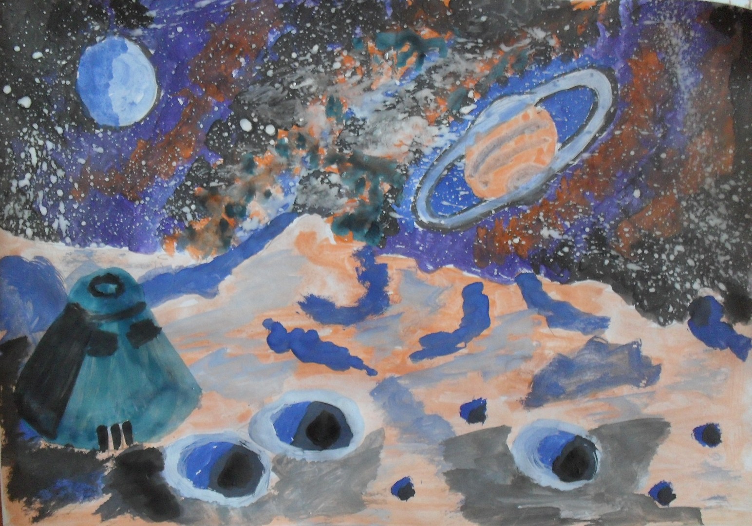 Просторы космоса рисунки для детей. Композиция на тему космос. Картины на тему космос. Картина на день космонавтики. Космические просторы для детей.