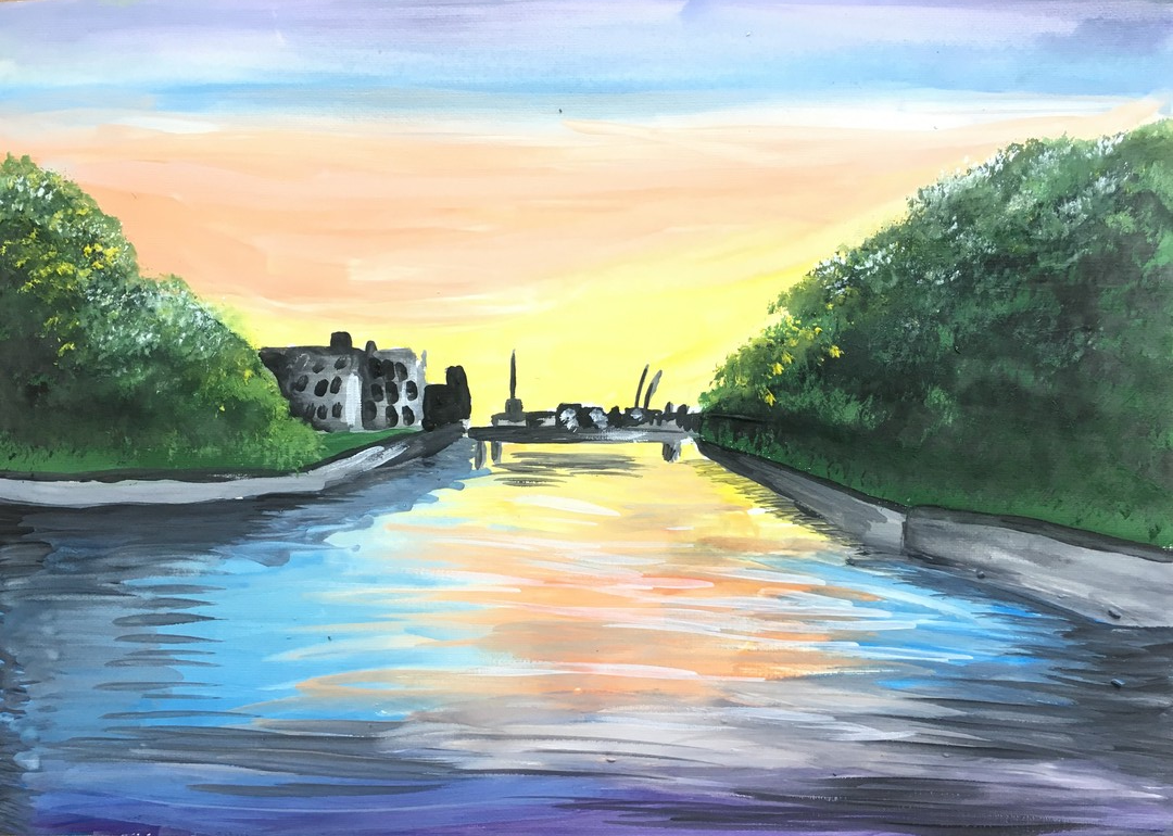 Путь реки пейзаж 6 класс. Речка рисунок. Городской пейзаж рисунок. Нарисовать реку. Нарисовать речку.