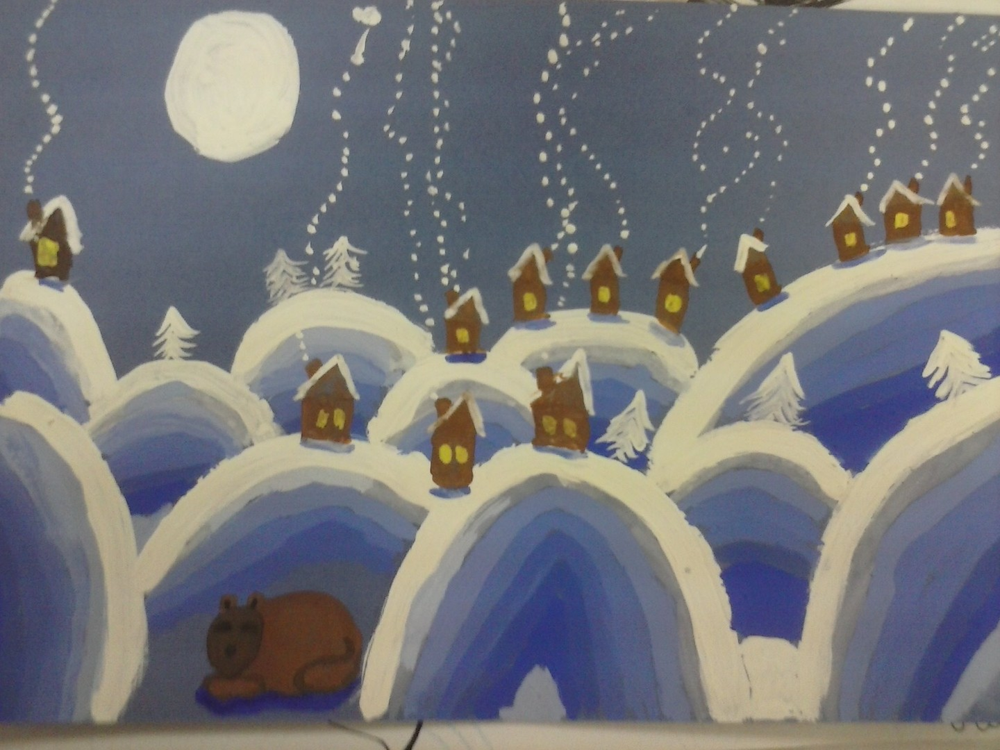Под горкой снег снег. Рисование зимняя ночь. Волшебные краски зимы. Зимняя ночь для детей. Зимняя ночь рисунок.