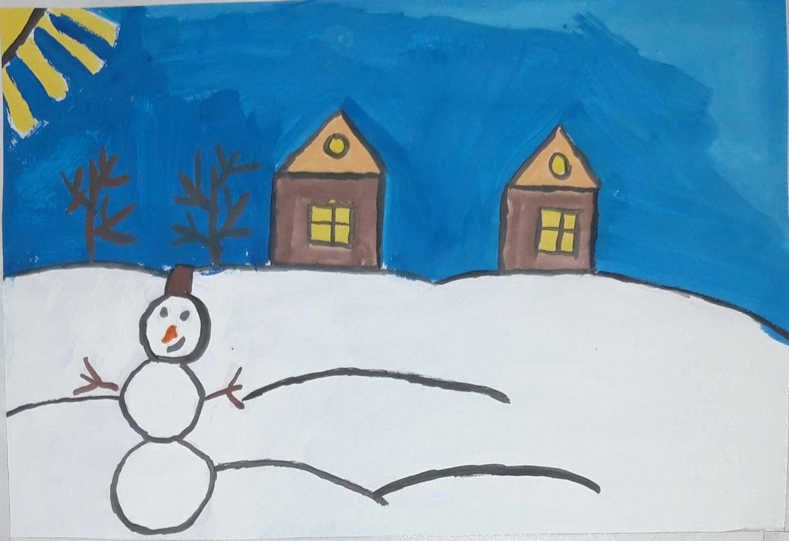 Детские рисунки приход зимы
